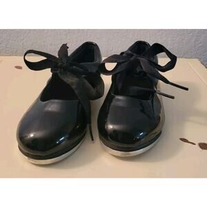 Leo Girls Sz. 10M Patent Leather Black Tap Shoes Jr. Beats Tap Dance EU
